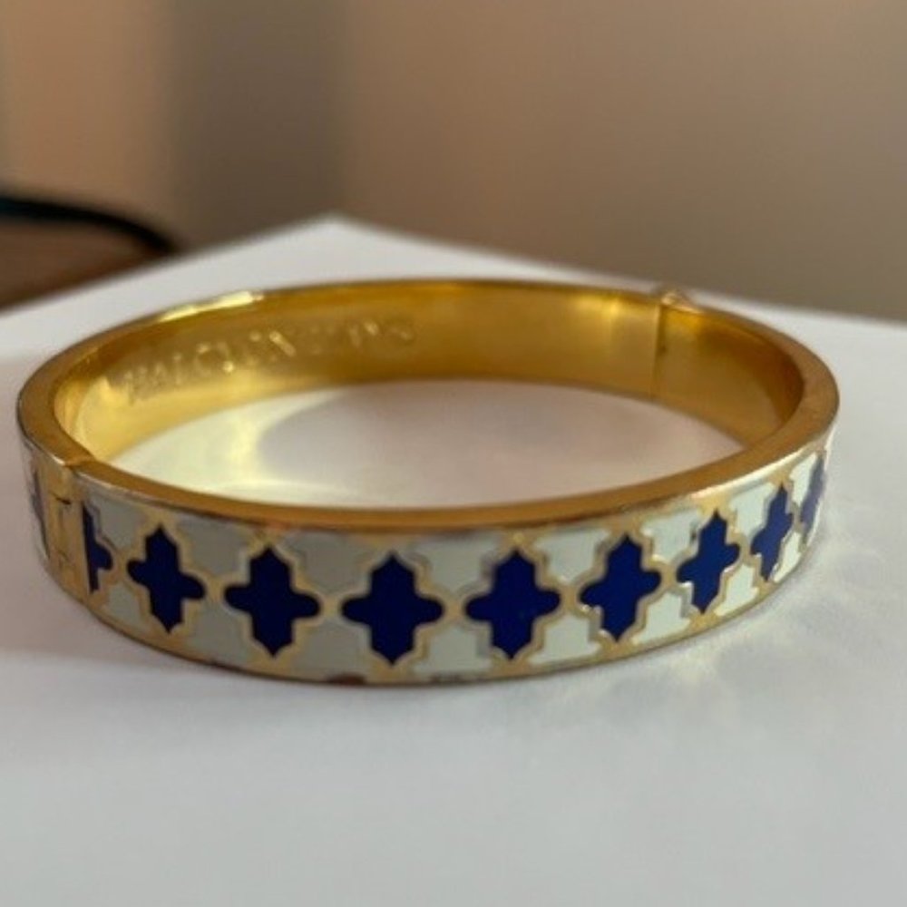 Halcyon Days Agama Bangle in Cream Cobalt and Gold
